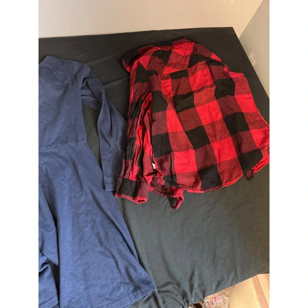 Girls Childrens Place Navy Skater Dress & Tommy Bahama Buffalo Plaid Shirt Lot 8